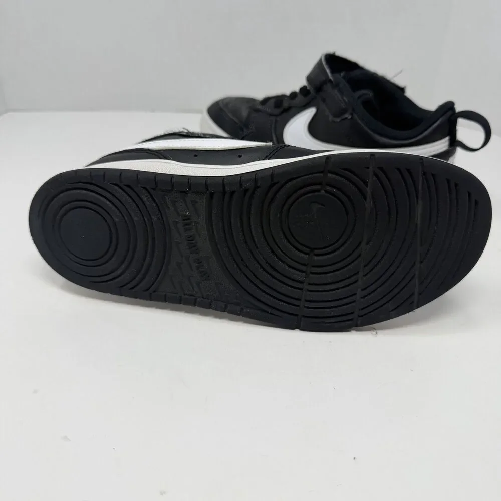 NIKE Court Borough Low 2 BQ551-002 Boy’s 2Y Black White Shoes Sneakers Low Top